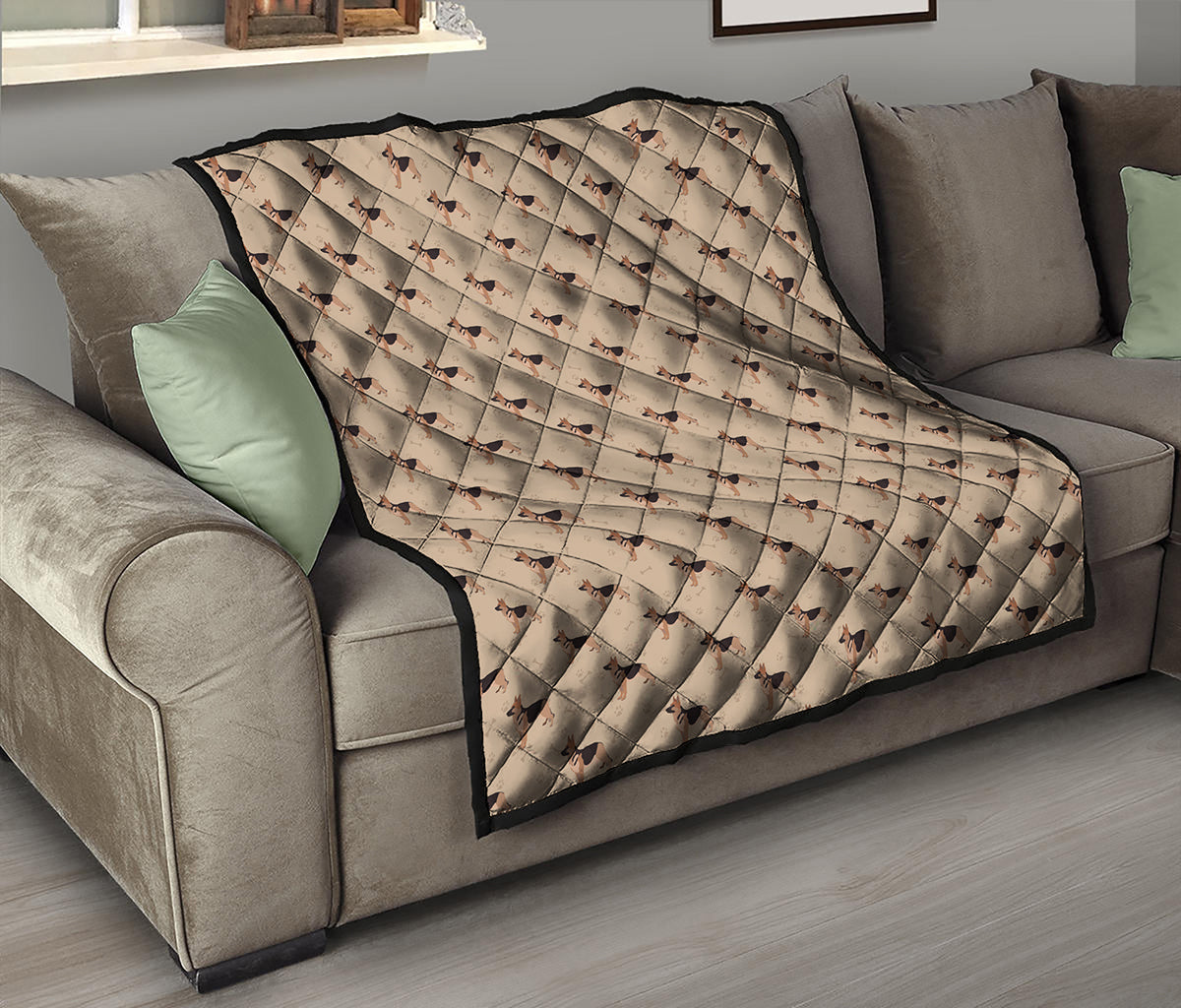 German Shepherd Dog Pattern Print Quilt
