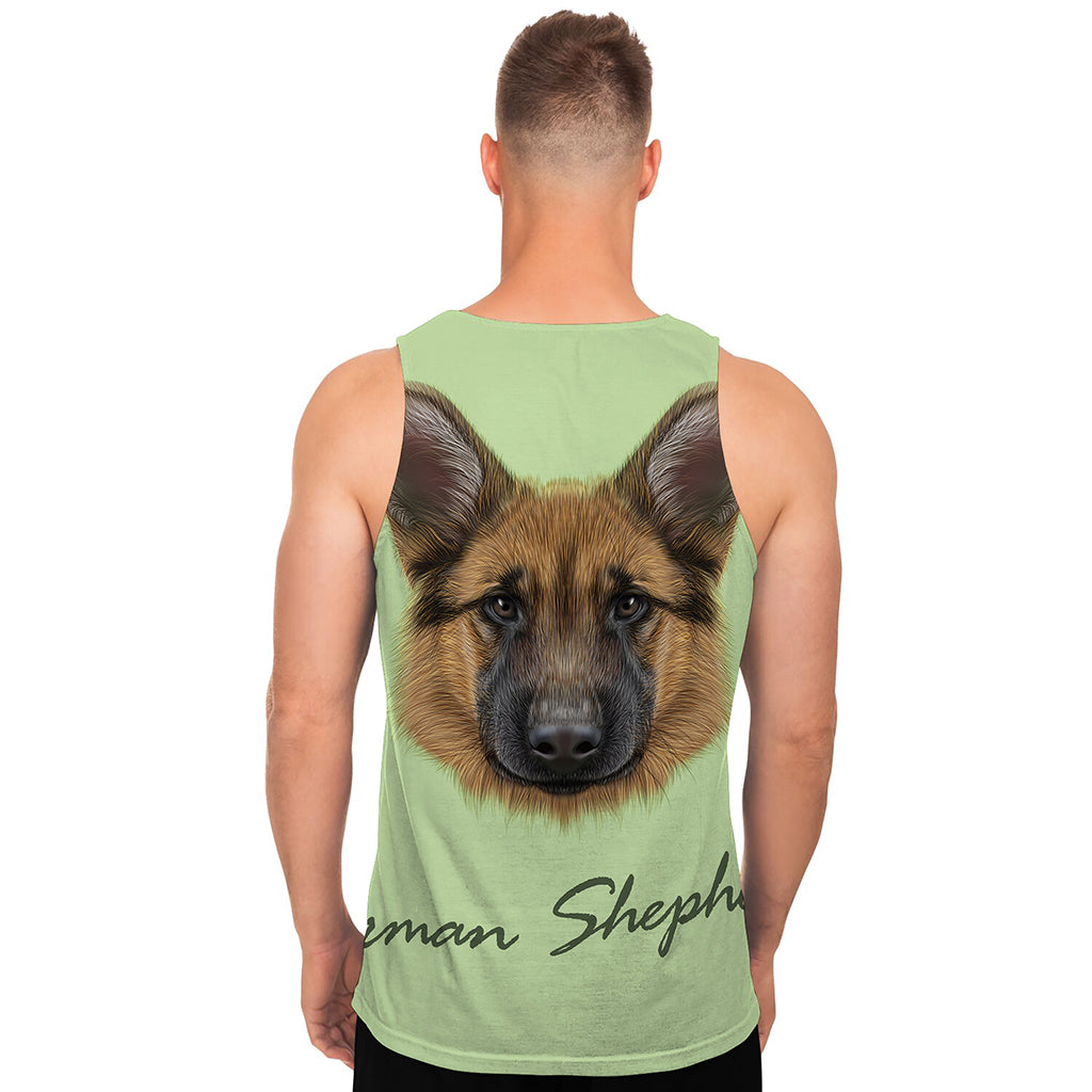 German Shepherd Dog Portrait Print Men's Tank Top