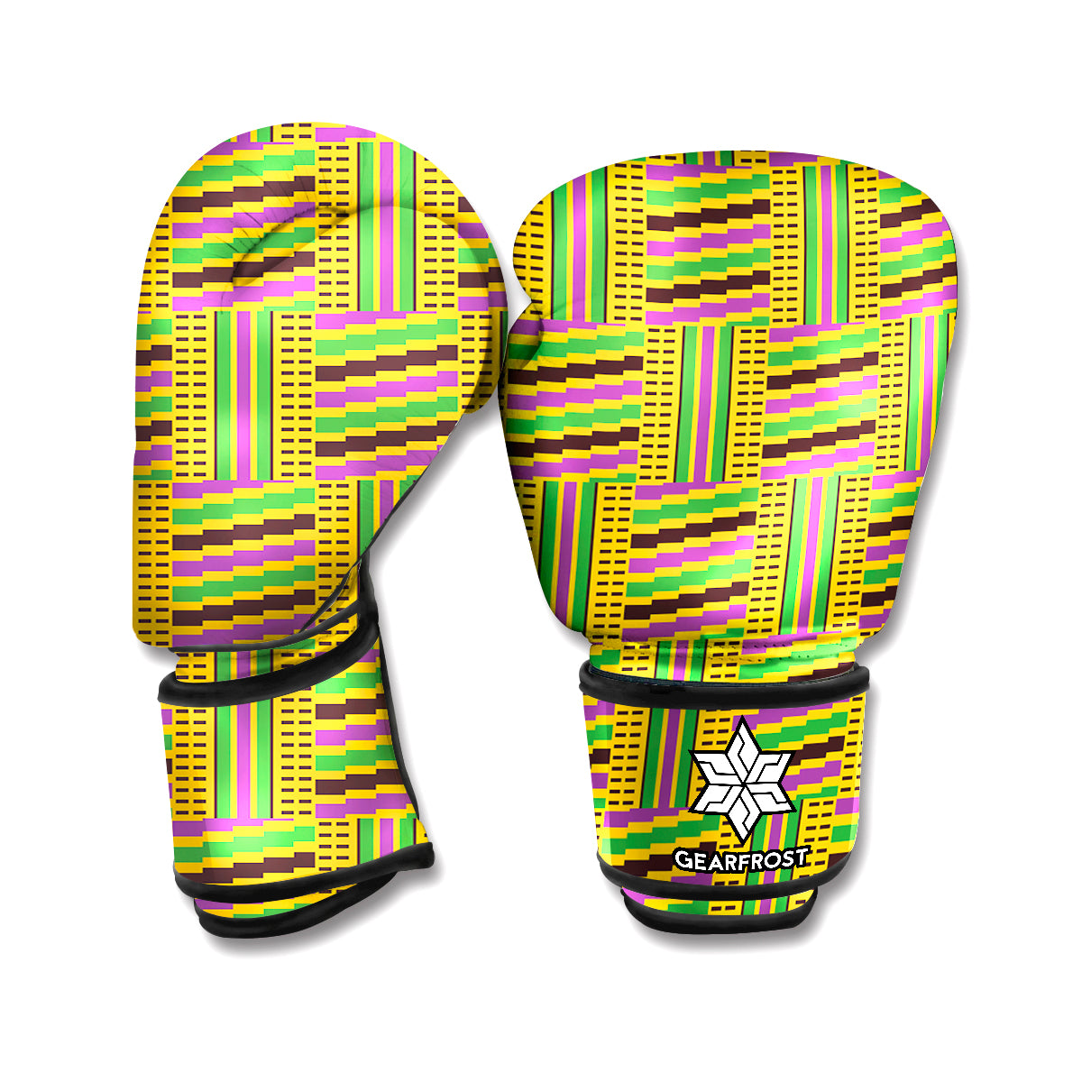 Ghana Kente Pattern Print Boxing Gloves