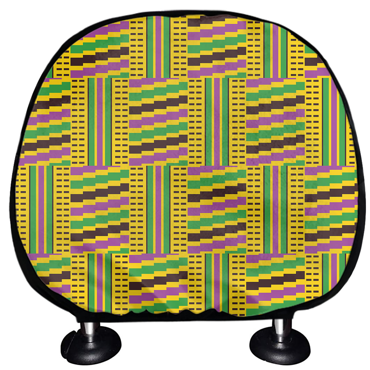 Ghana Kente Pattern Print Car Headrest Covers