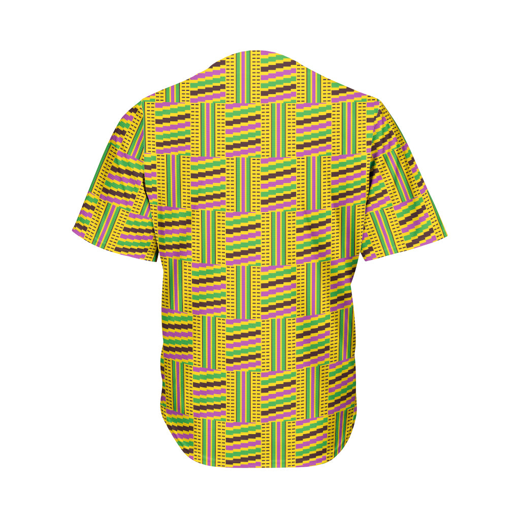 Ghana Kente Pattern Print Men's Baseball Jersey