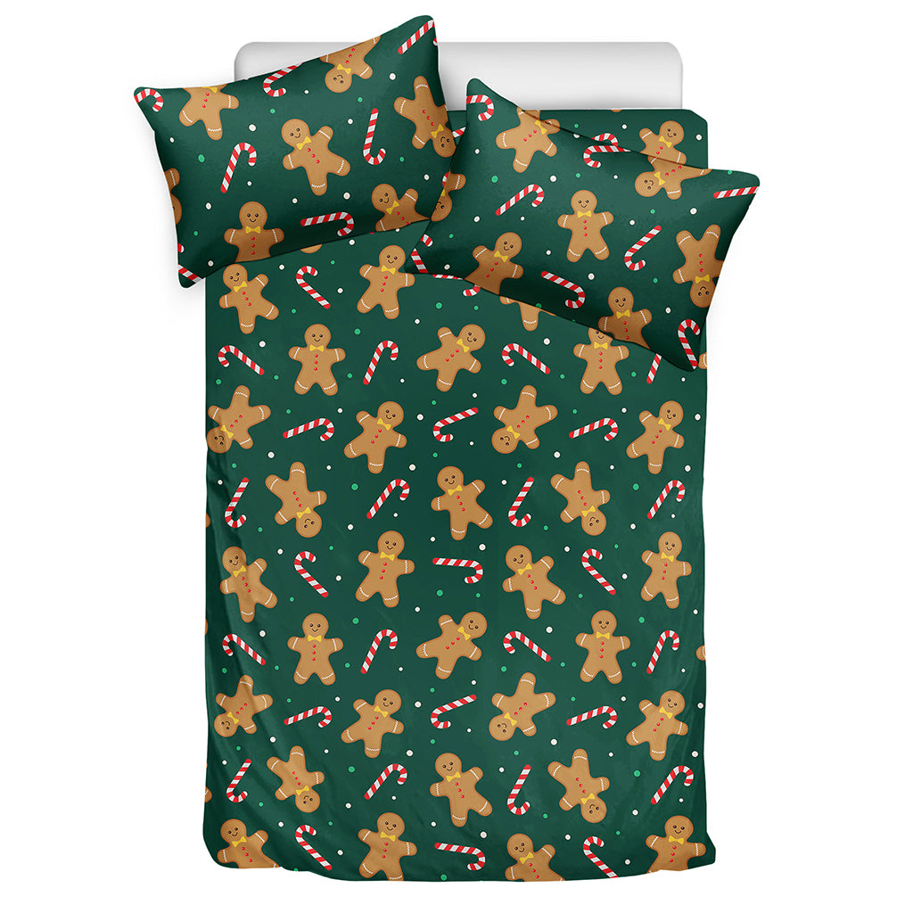 Gingerbread Man Cookies Pattern Print Duvet Cover Bedding Set