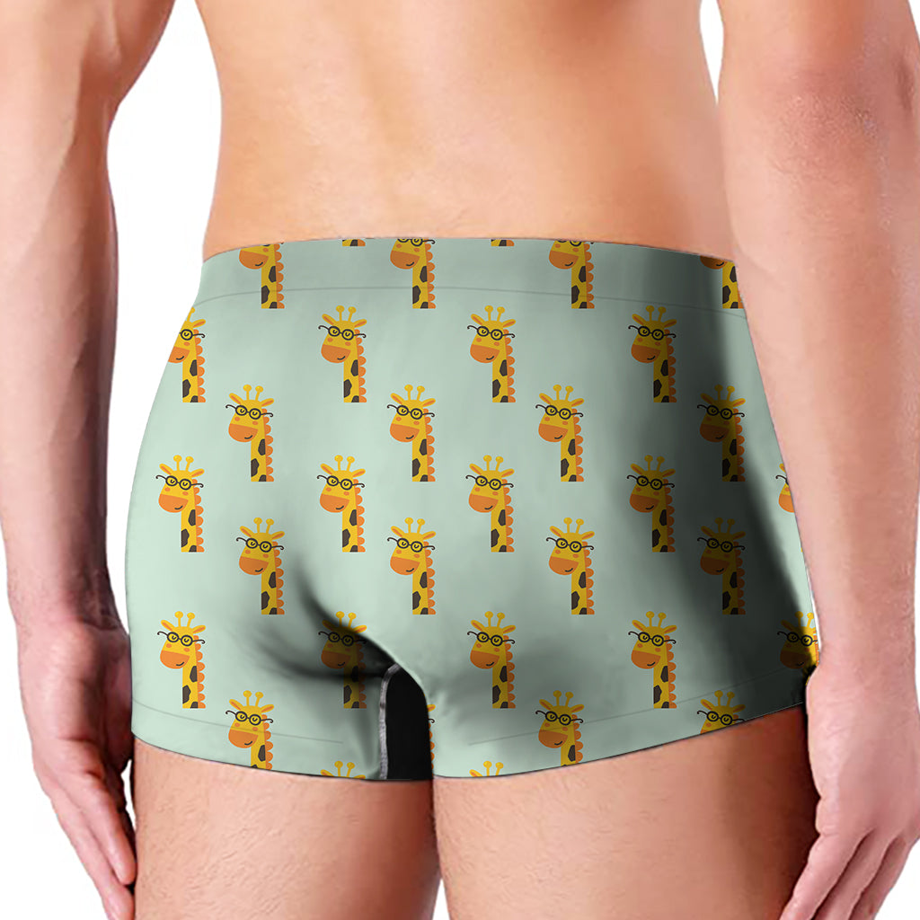 Giraffe With Glasses Pattern Print Men's Boxer Briefs