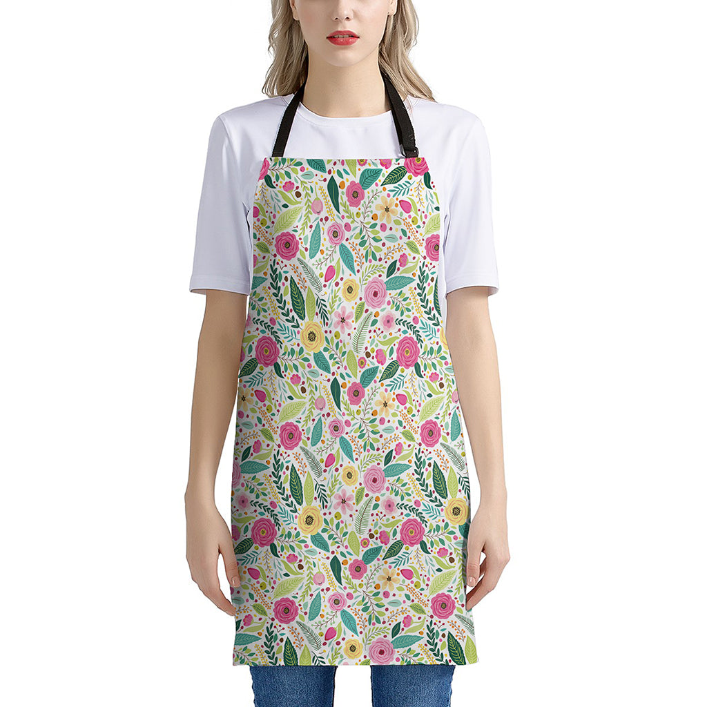 Girly Spring Flower Pattern Print Apron