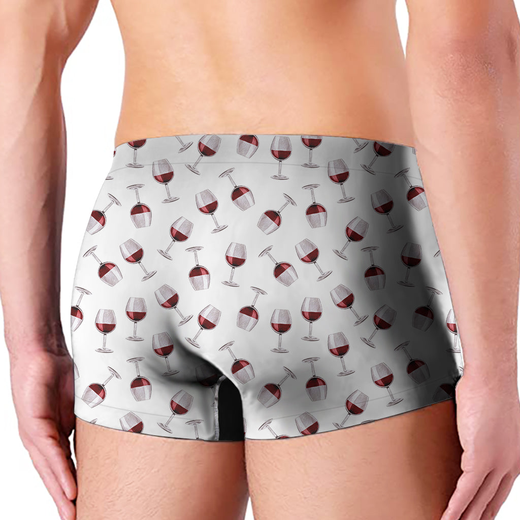 Glasses Of Wine Pattern Print Men's Boxer Briefs