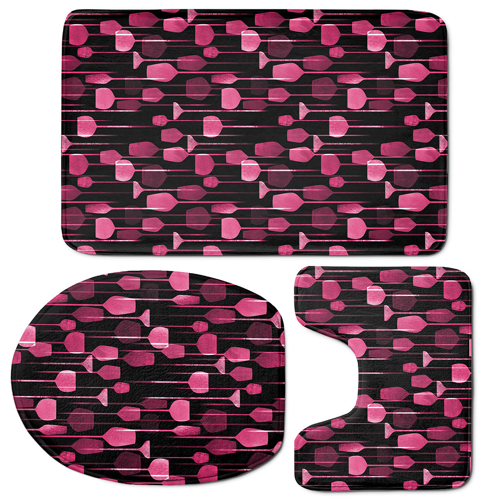 Glasses Of Wine Print 3 Piece Bath Mat Set