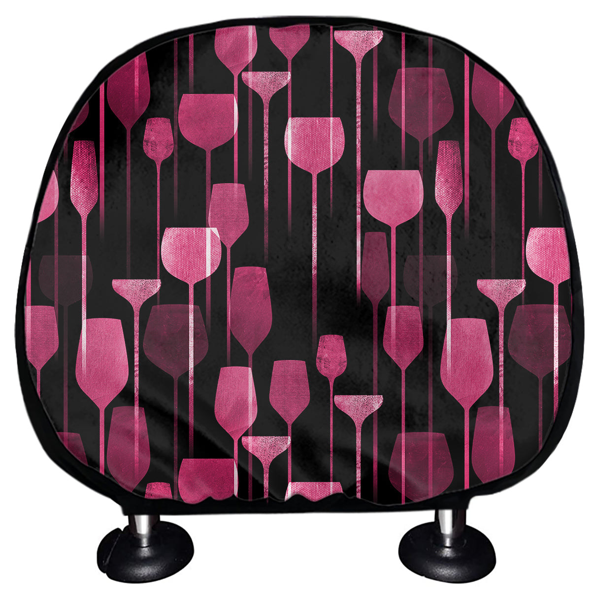 Glasses Of Wine Print Car Headrest Covers