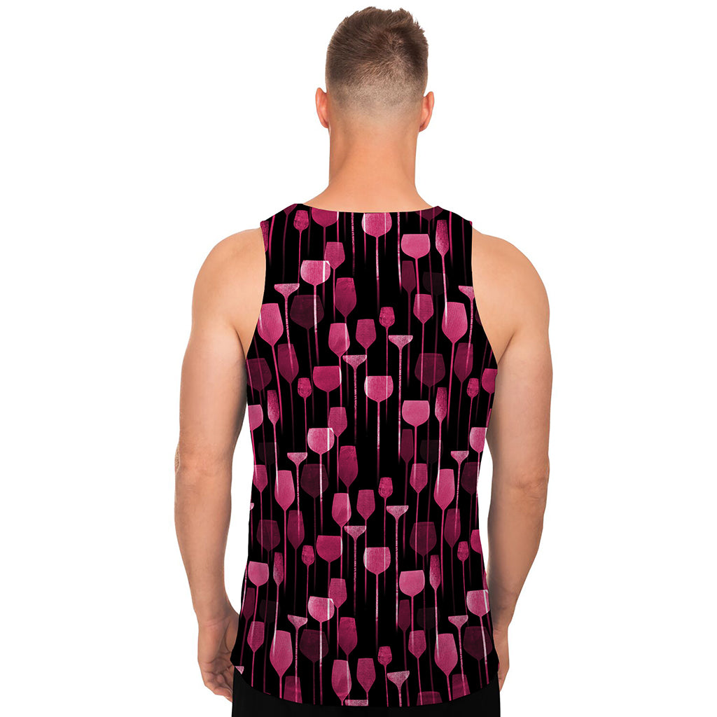 Glasses Of Wine Print Men's Tank Top