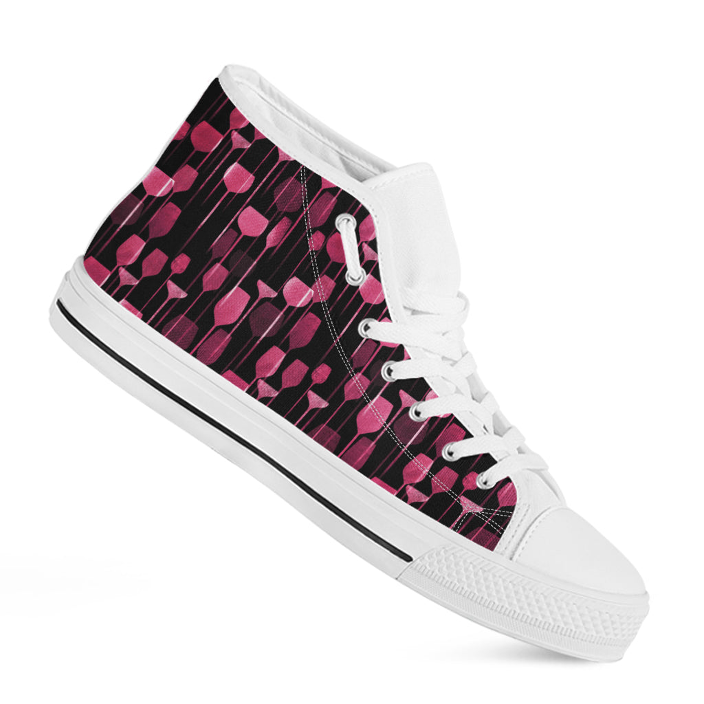 Glasses Of Wine Print White High Top Shoes