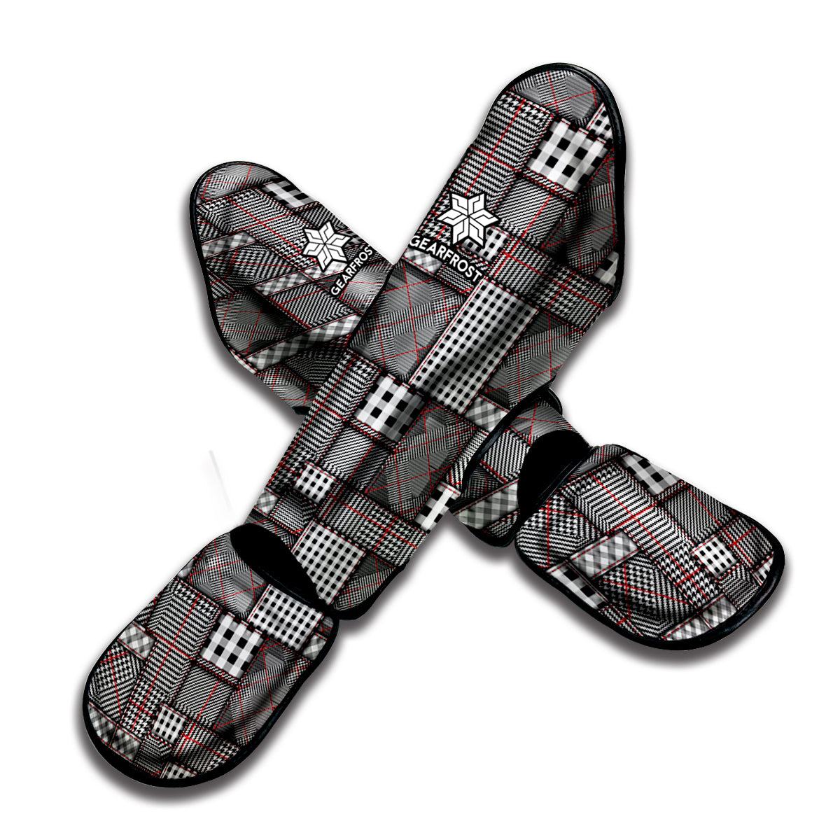 Glen Plaid Patchwork Pattern Print Muay Thai Shin Guard