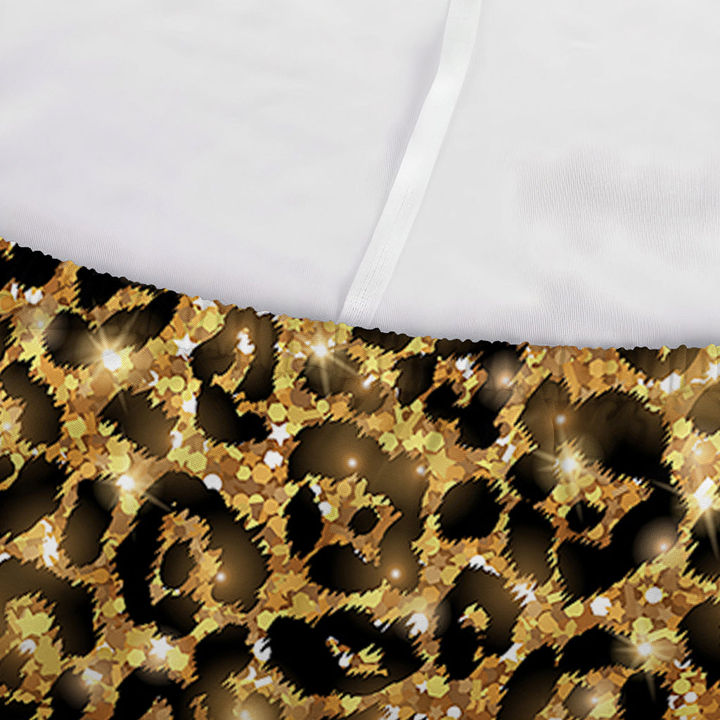 Glitter Gold Leopard Print (NOT Real Glitter) Sofa Cover
