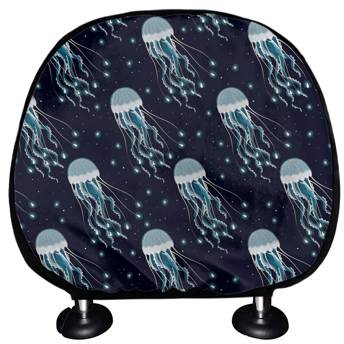 Glowing Jellyfish Pattern Print Car Headrest Covers
