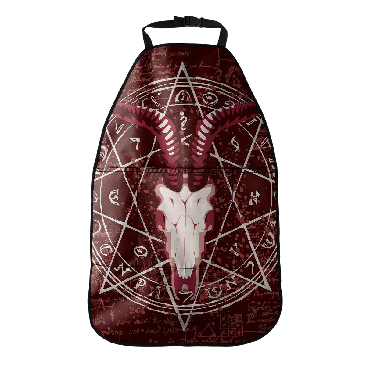 Goat Skull Pentagram Print Car Seat Organizers