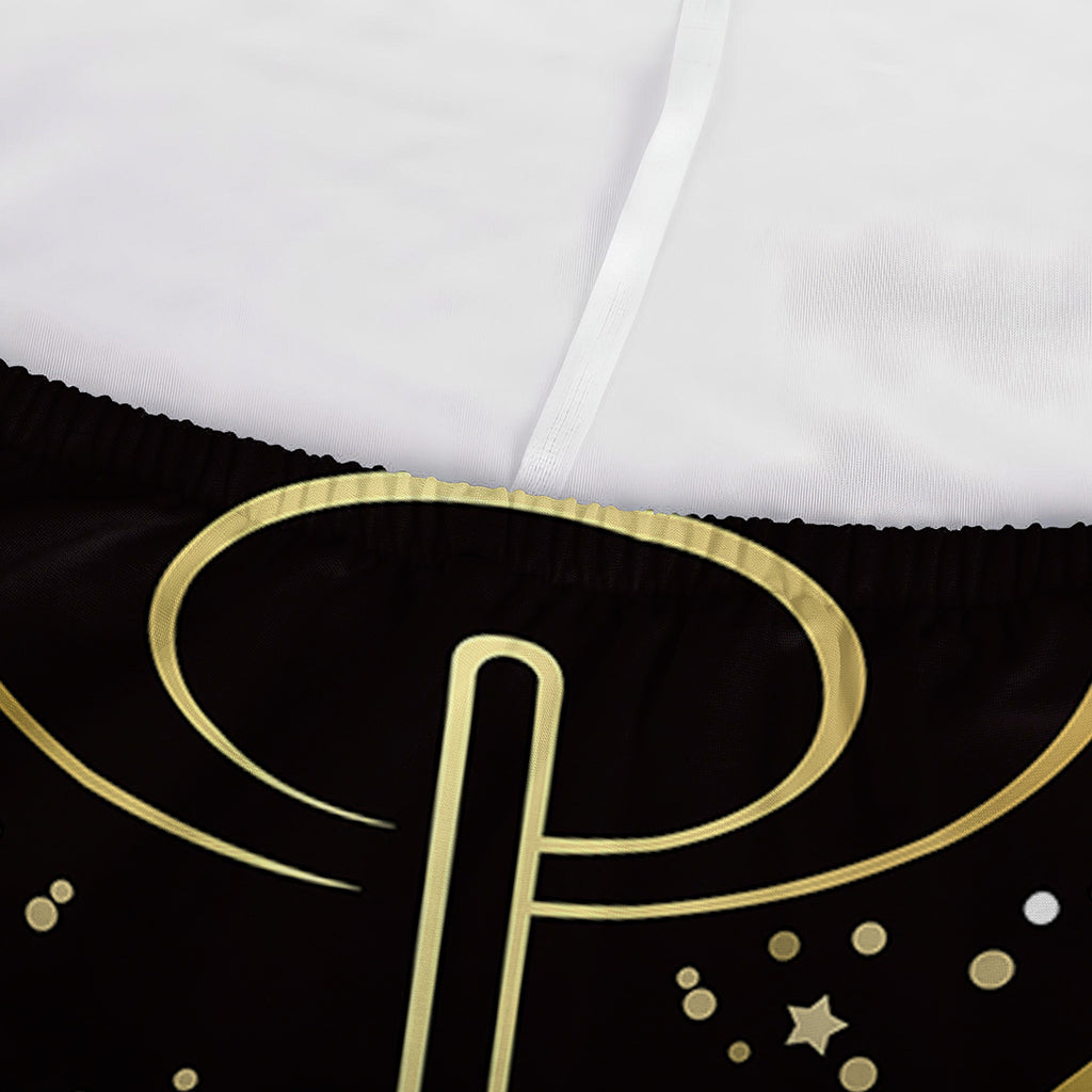 Gold And Black Libra Sign Print Sofa Cover