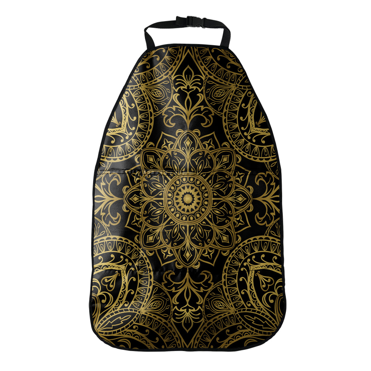 Gold And Black Mandala Print Car Seat Organizers