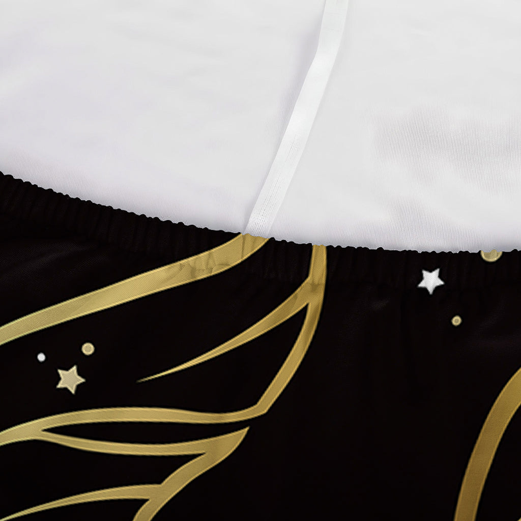 Gold And Black Pisces Sign Print Sofa Cover