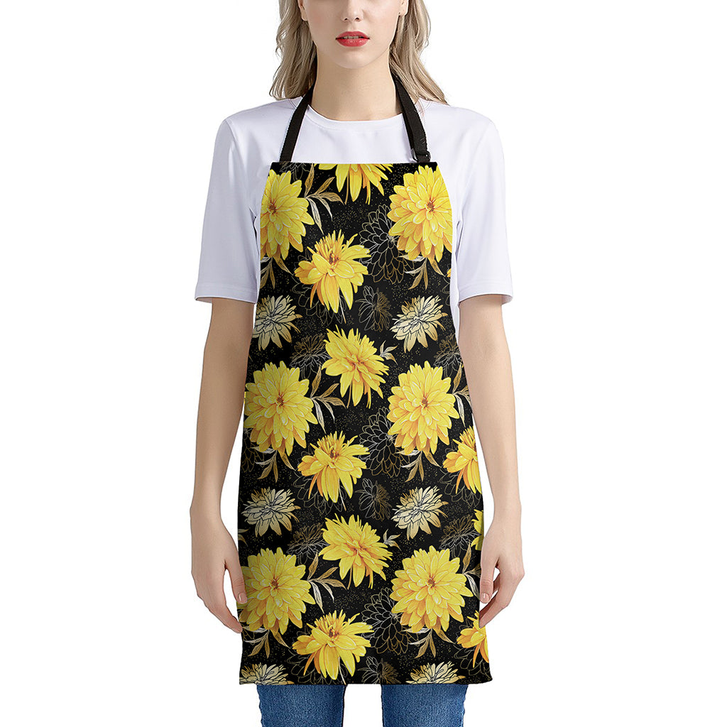 Gold And Yellow Floral Print Apron