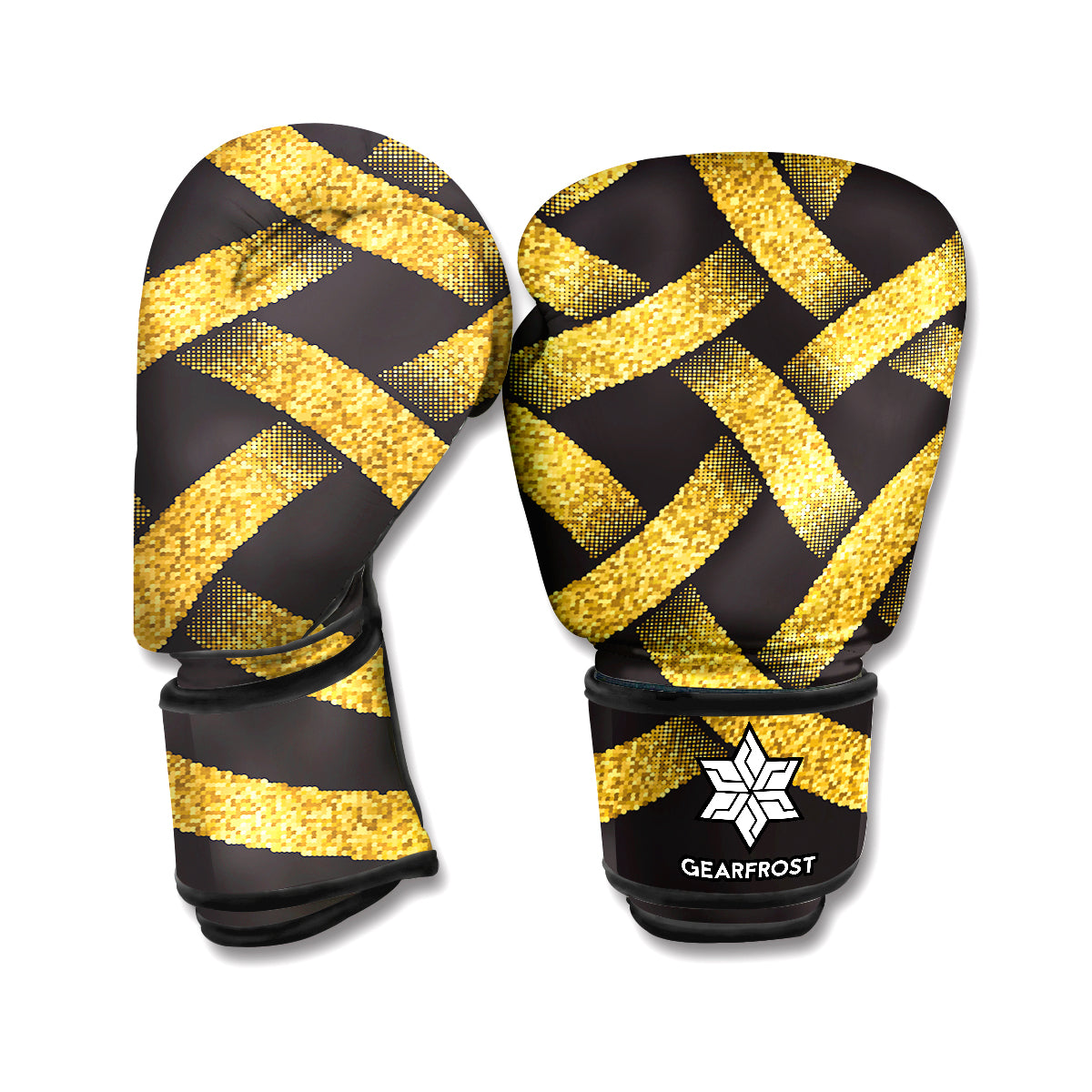 Gold Celtic Knot Symbol Print Boxing Gloves