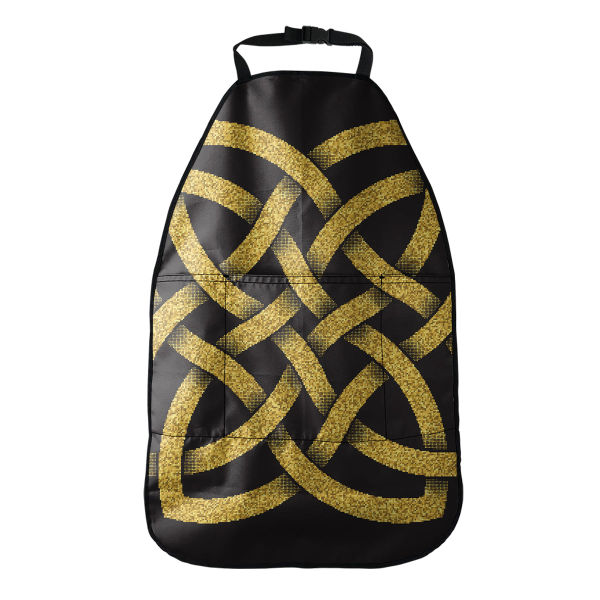 Gold Celtic Knot Symbol Print Car Seat Organizers