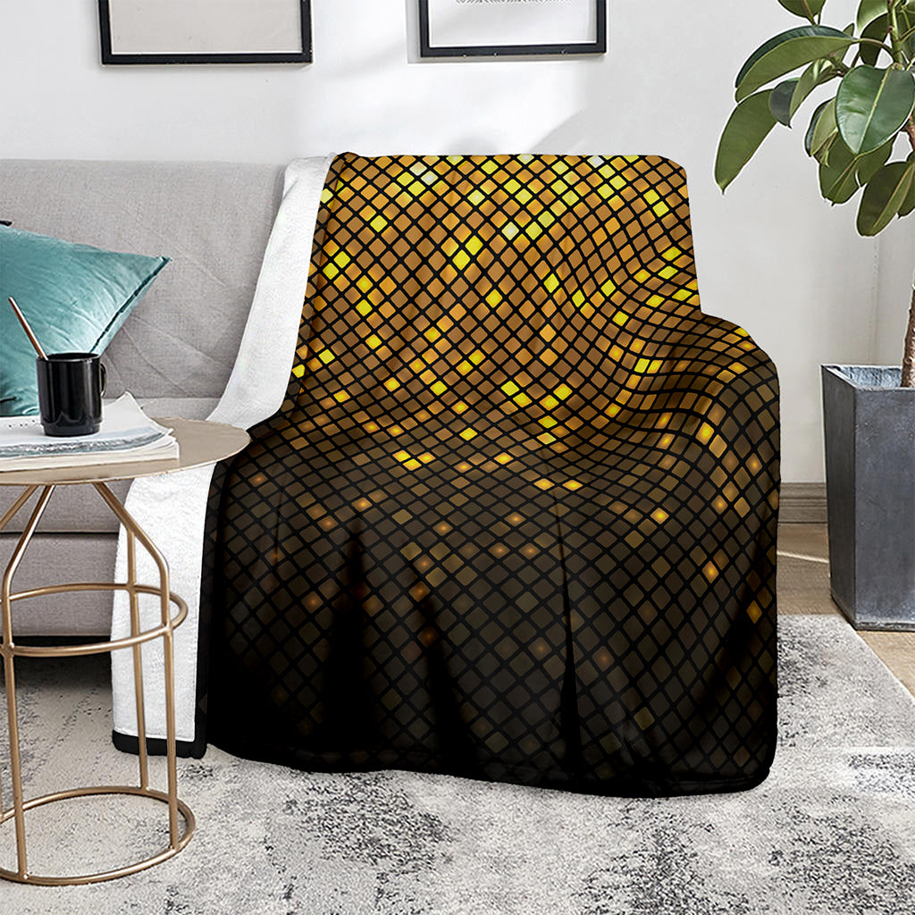 Gold Disco Lights Pattern Print Blanket