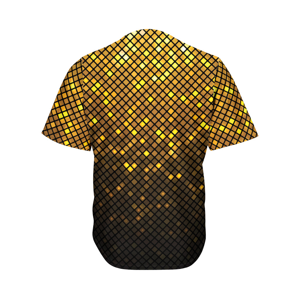 Gold Disco Lights Pattern Print Men's Baseball Jersey