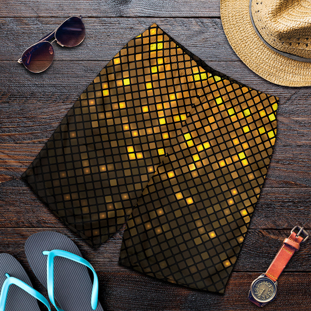 Gold Disco Lights Pattern Print Men's Shorts