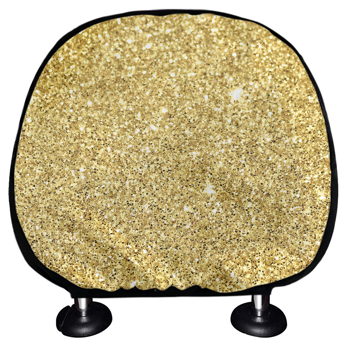 Gold Glitter Artwork Print (NOT Real Glitter) Car Headrest Covers