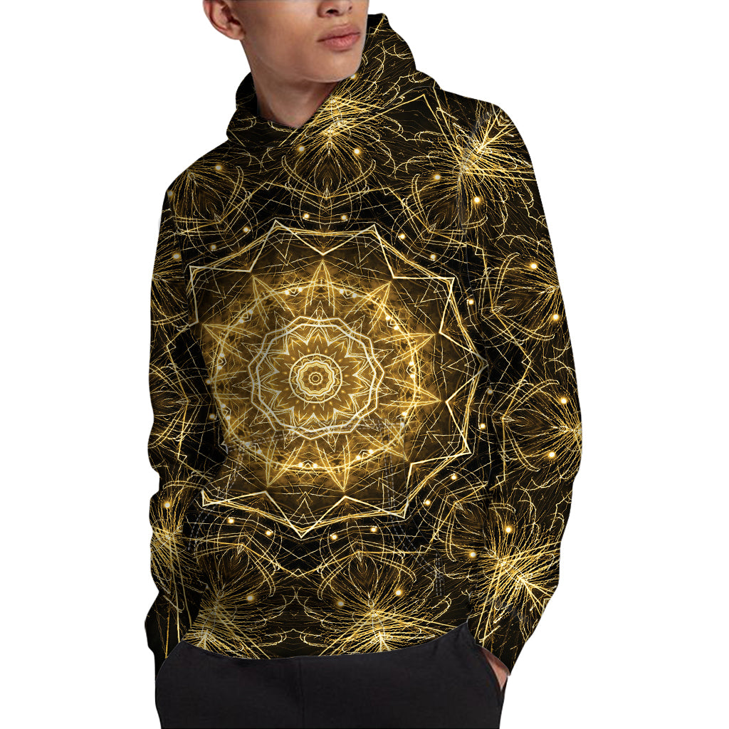 Gold Kaleidoscope Print Pullover Hoodie
