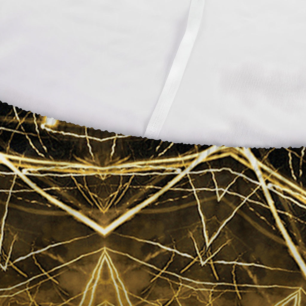 Gold Kaleidoscope Print Sofa Cover