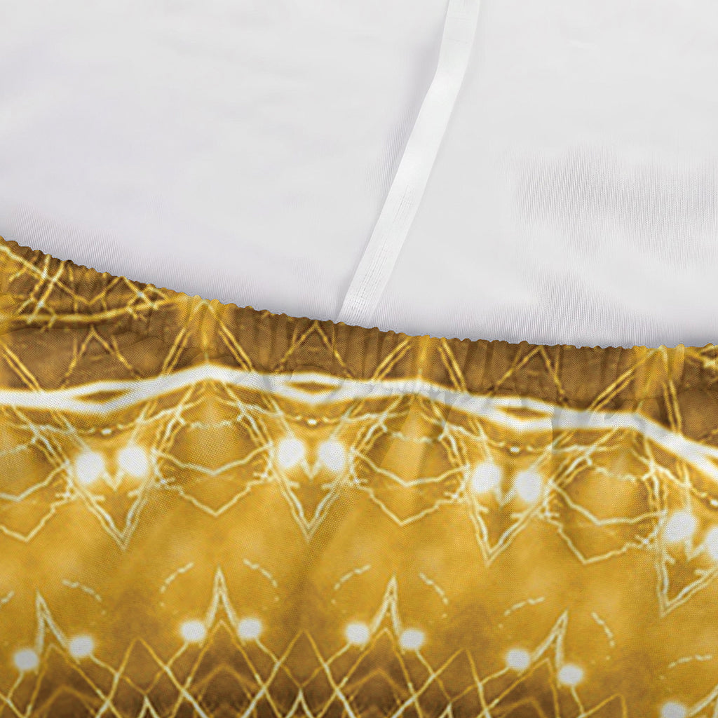 Gold Lights Kaleidoscope Print Sofa Cover