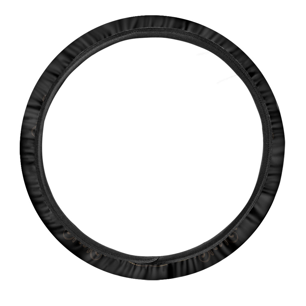 Gold Scorpio Print Car Steering Wheel Cover
