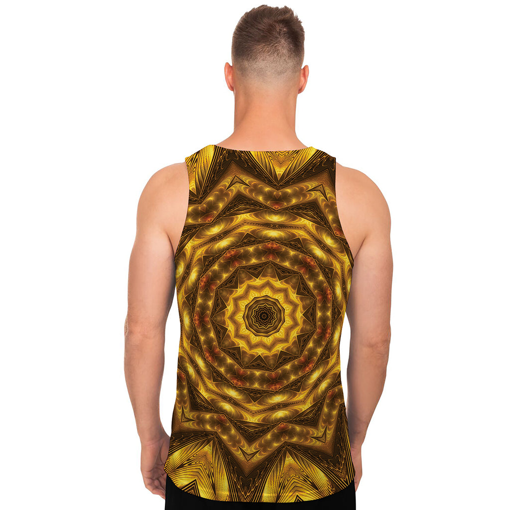 Golden Kaleidoscope Print Men's Tank Top