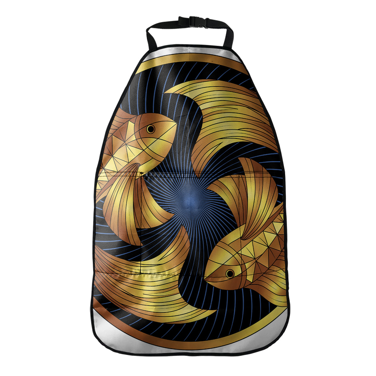 Golden Pisces Zodiac Sign Print Car Seat Organizers