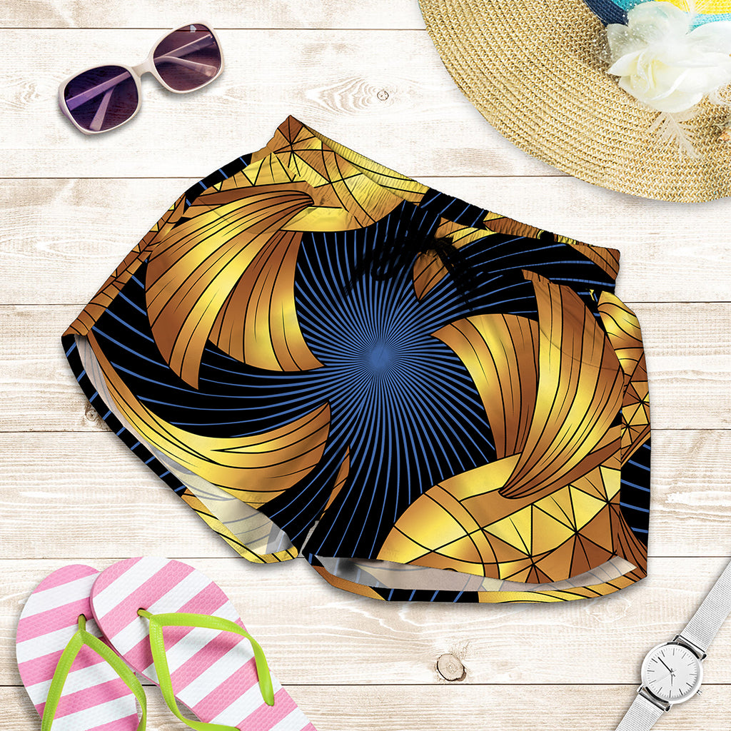Golden Pisces Zodiac Sign Print Women's Shorts