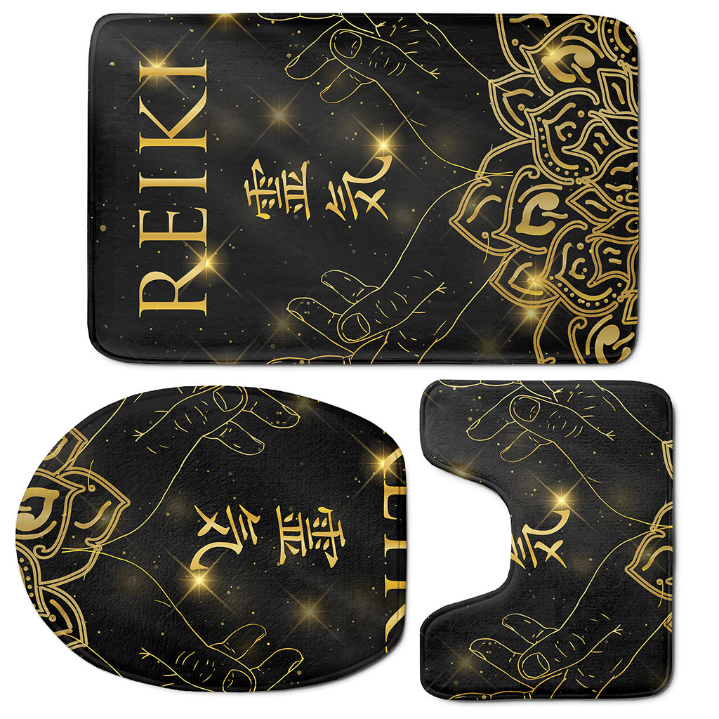 Golden Reiki Print 3 Piece Bath Mat Set