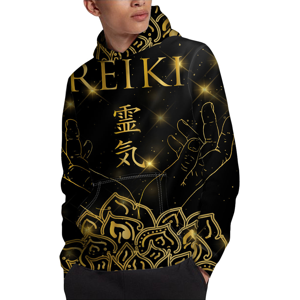 Golden Reiki Print Pullover Hoodie