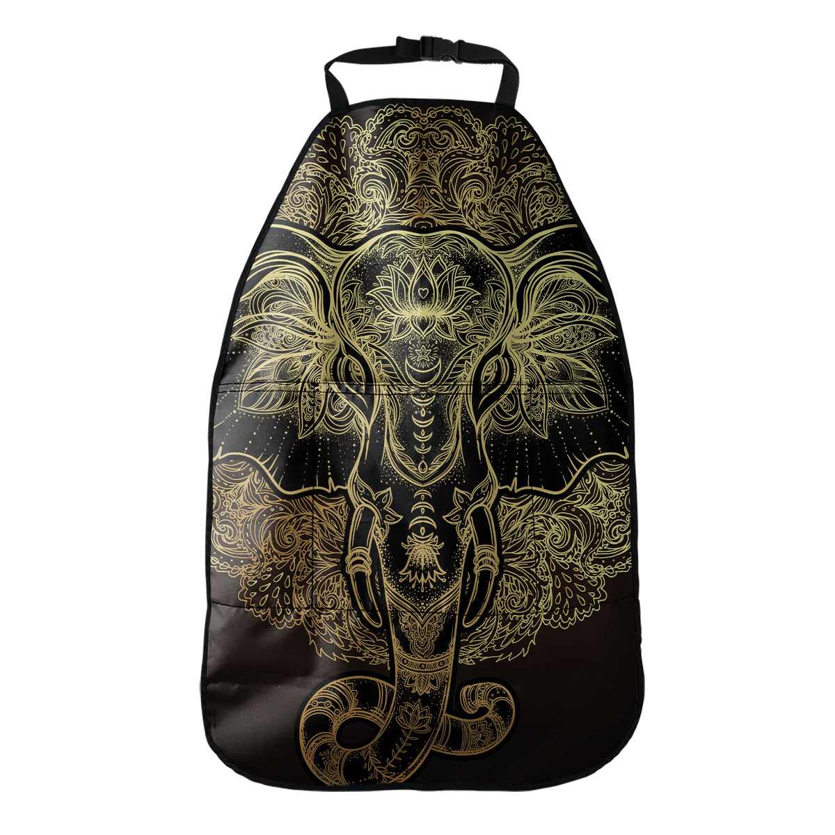 Golden Spiritual Elephant Print Car Seat Organizers