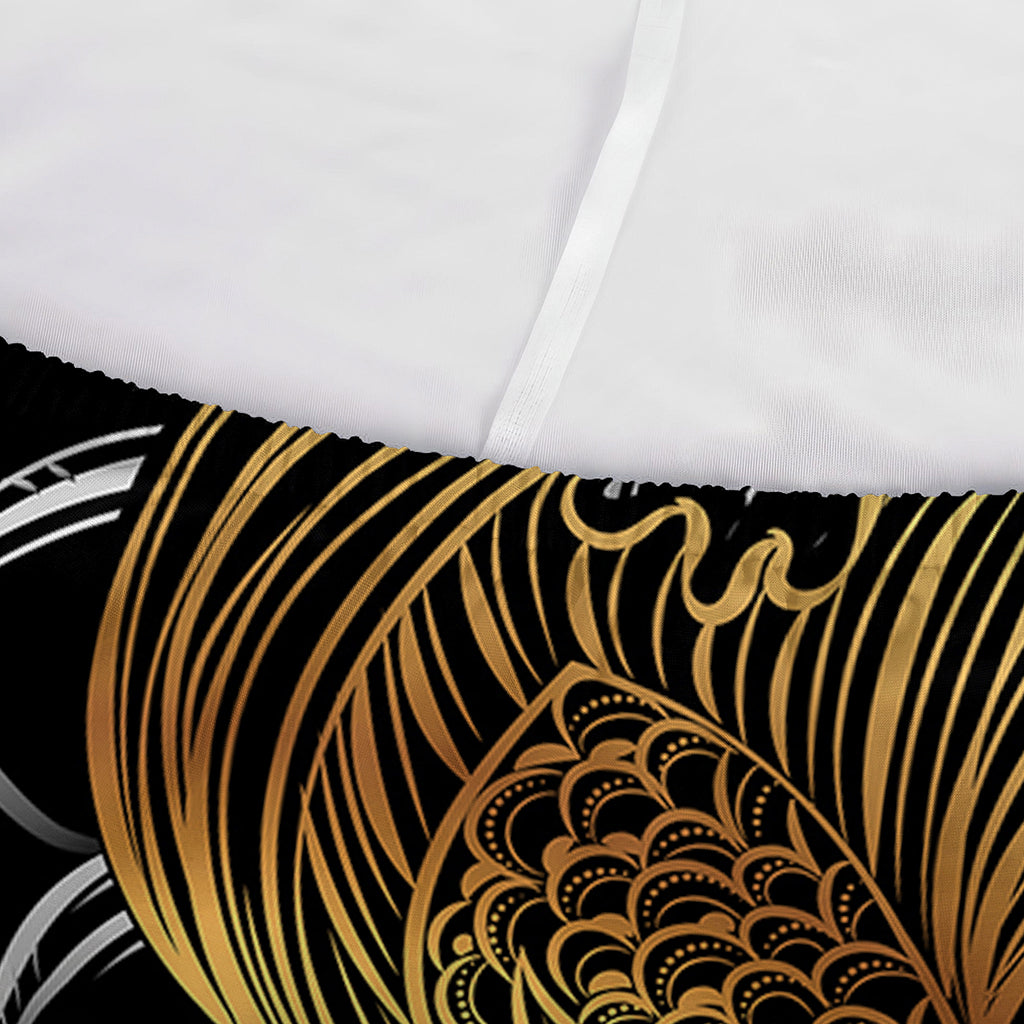 Golden Spiritual Koi Fish Print Sofa Cover