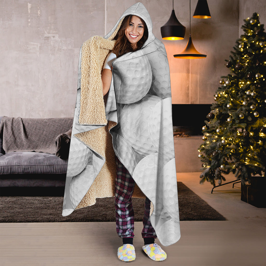 Golf Ball 3D Print Hooded Blanket
