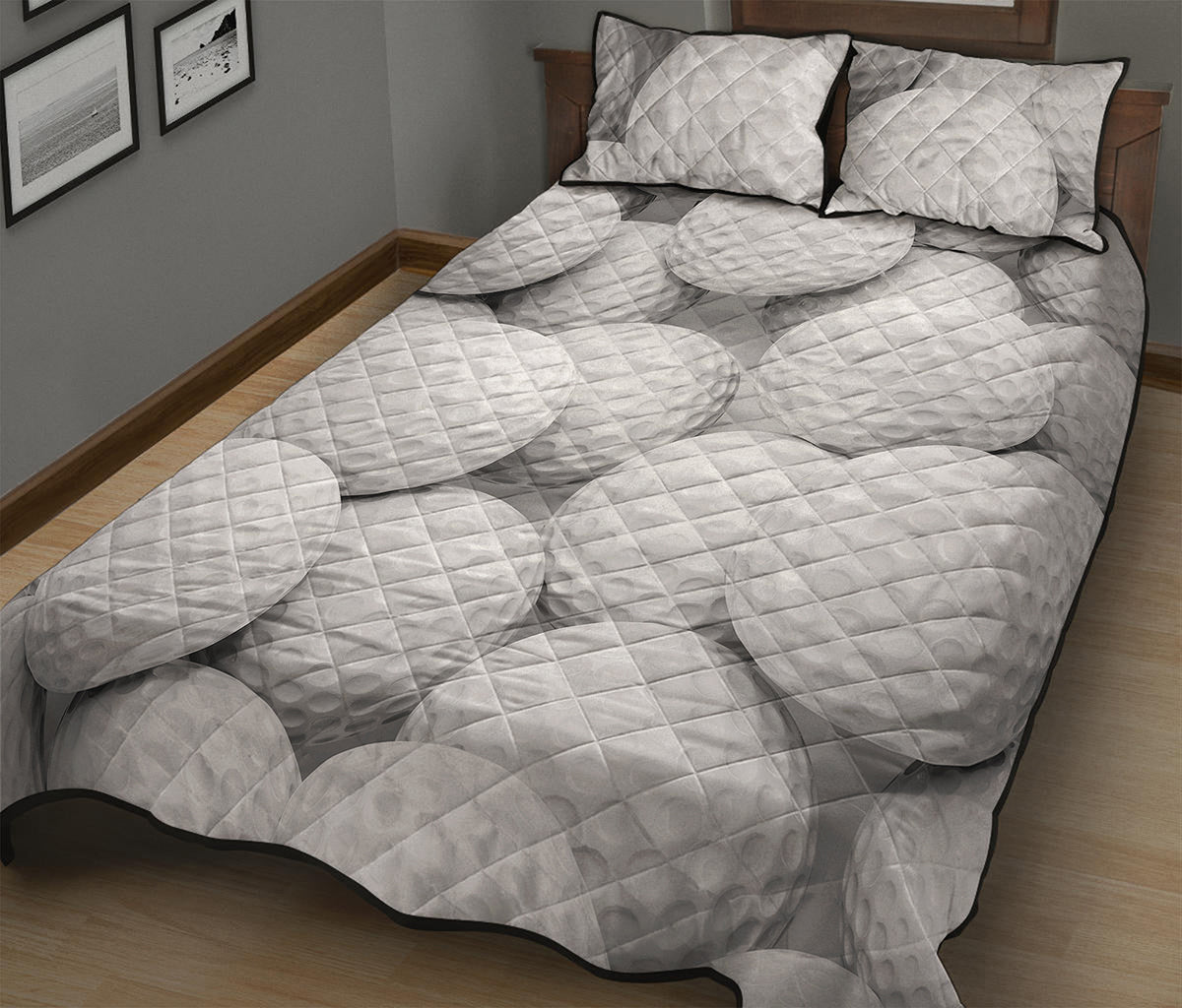 Golf Ball 3D Print Quilt Bed Set