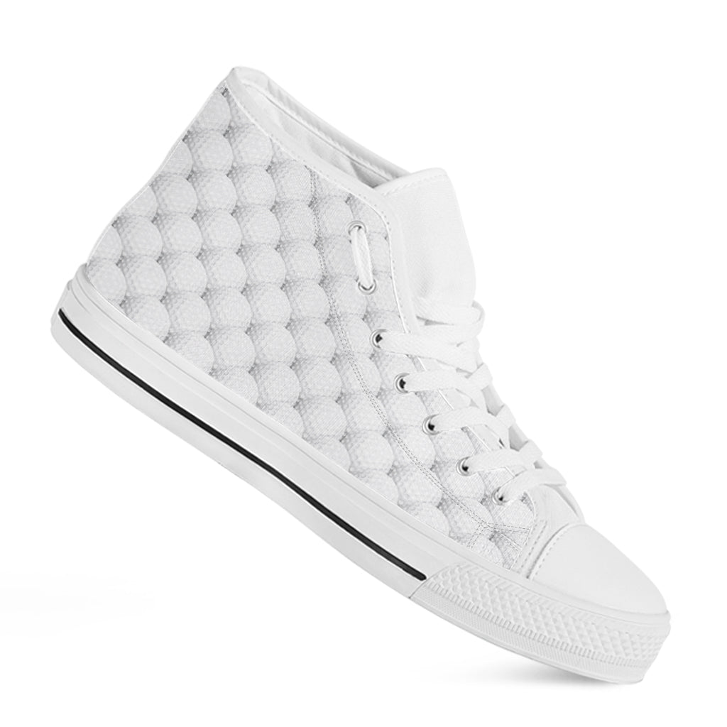 Golf Ball Pattern Print White High Top Shoes