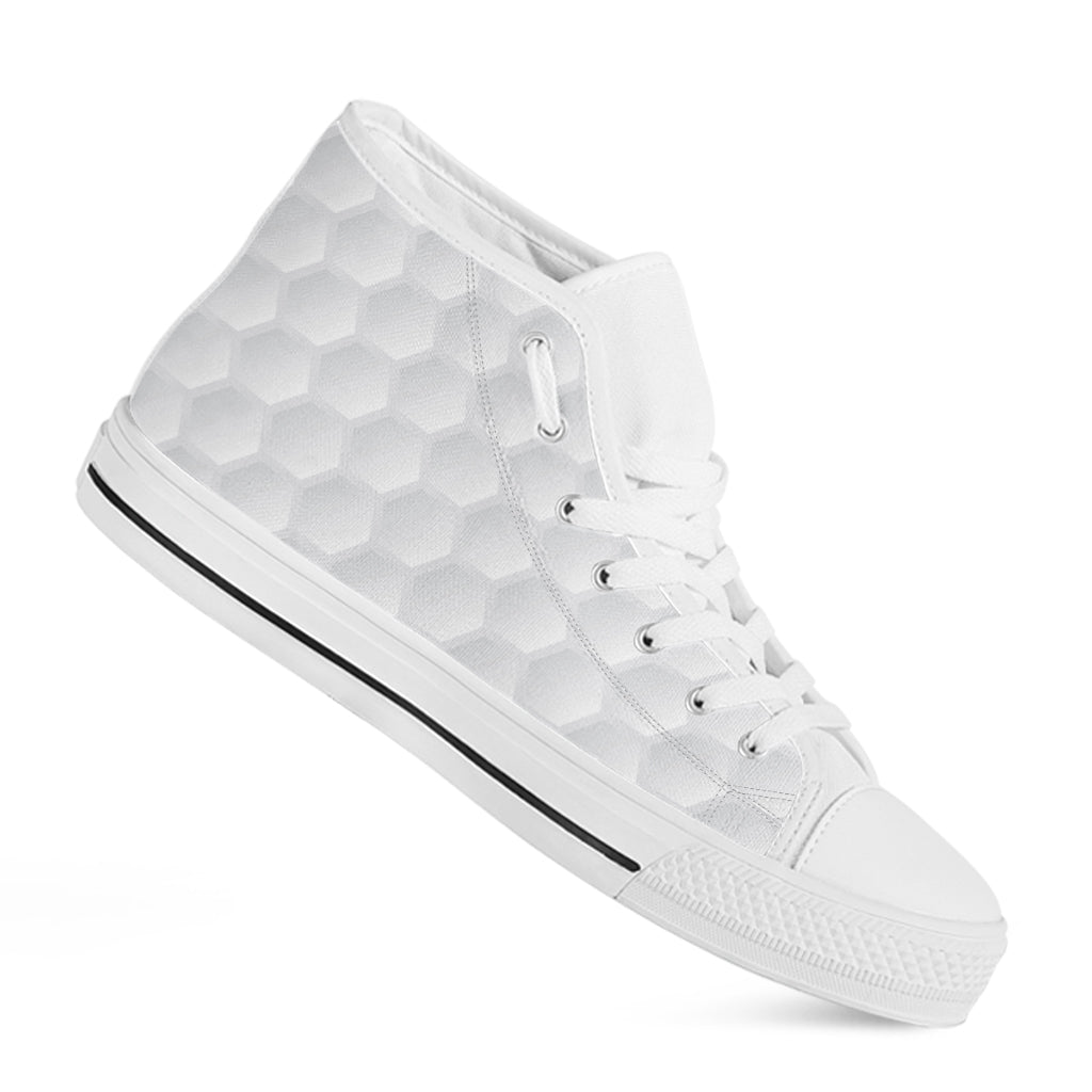 Golf Ball Texture Print White High Top Shoes