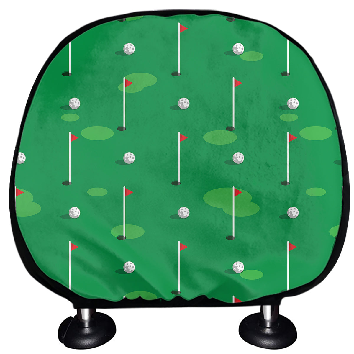 Golf Course Pattern Print Car Headrest Covers
