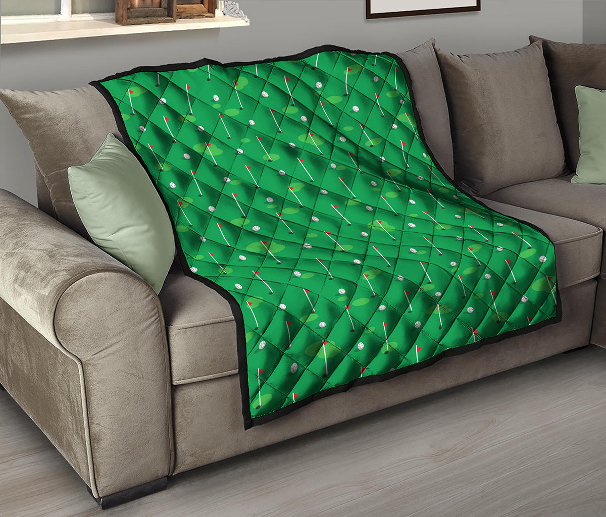 Golf Course Pattern Print Quilt