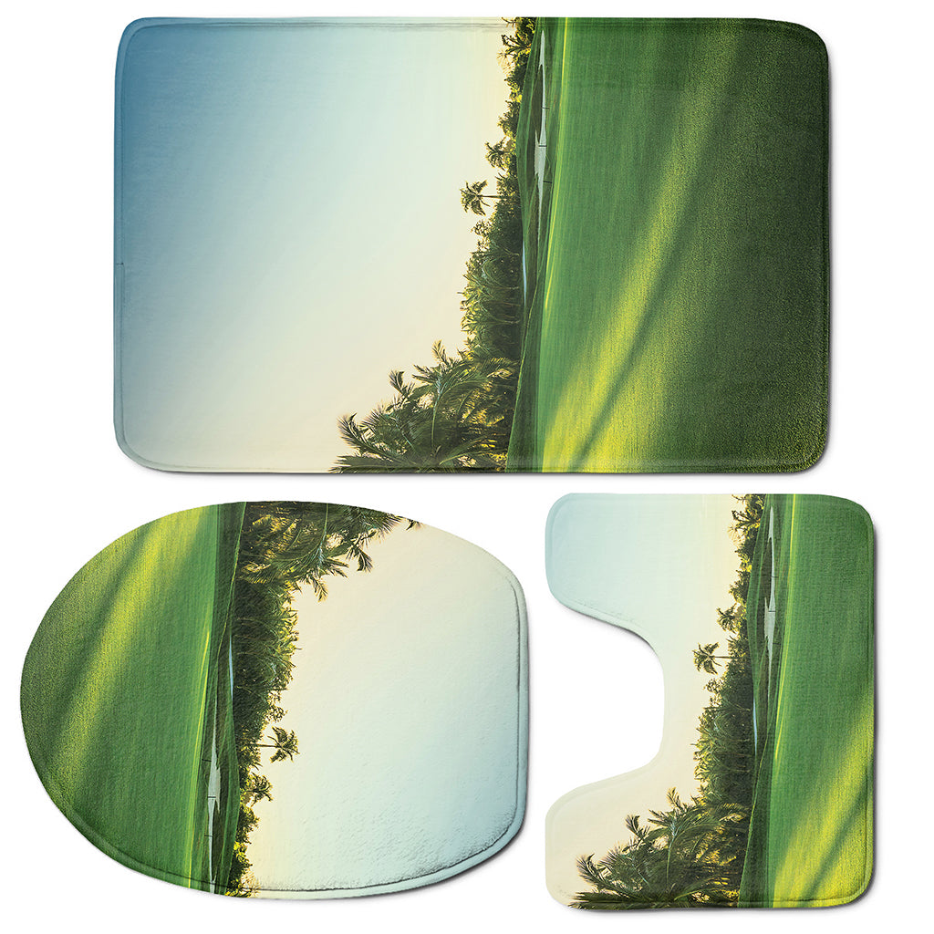 Golf Course Print 3 Piece Bath Mat Set