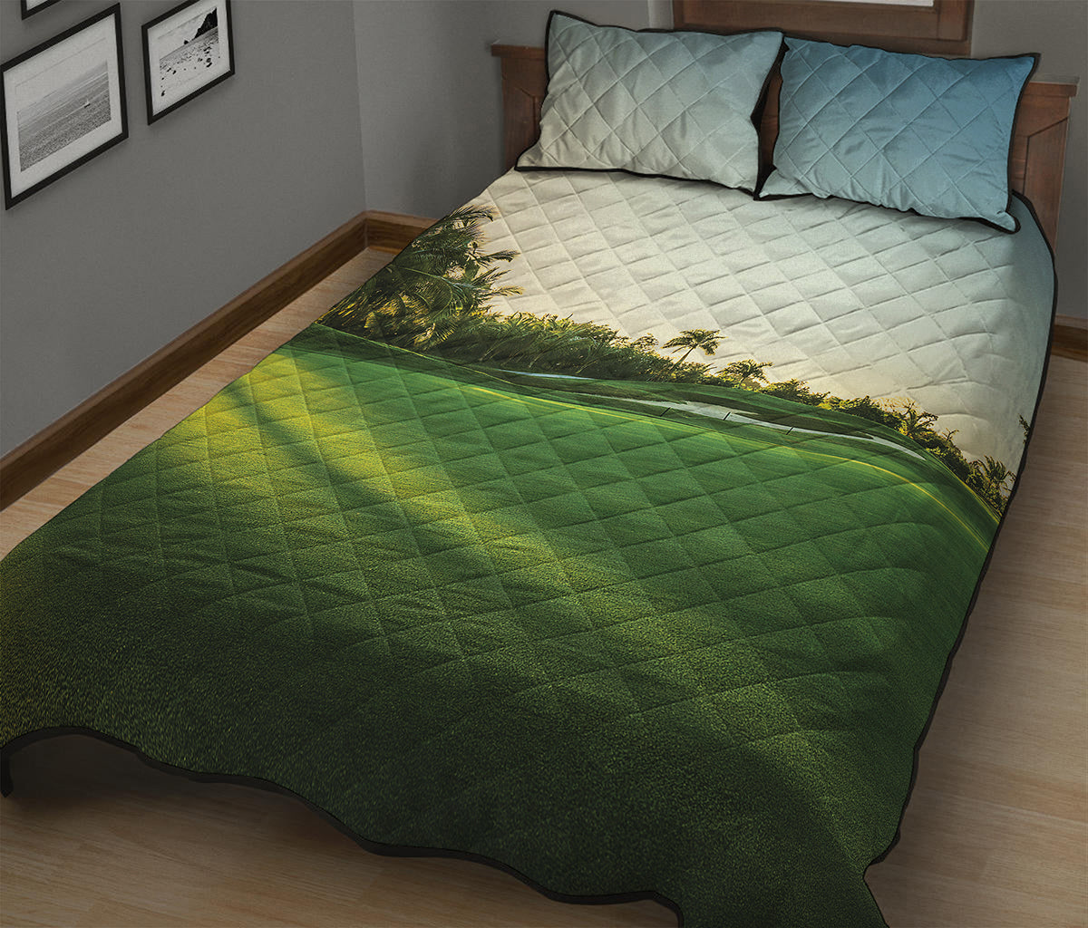 Golf Course Print Quilt Bed Set