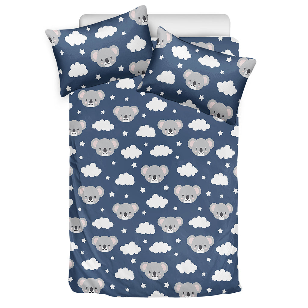 Good Night Koala Pattern Print Duvet Cover Bedding Set