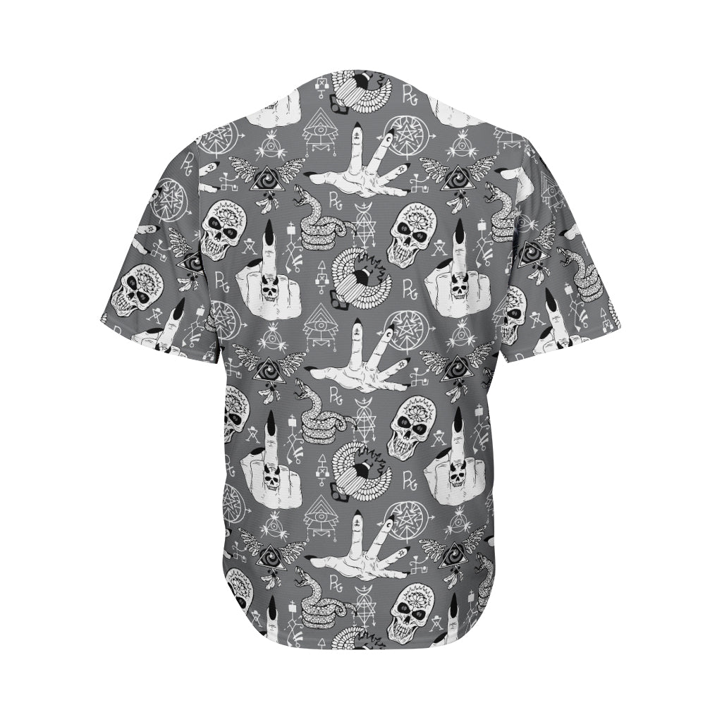 Gothic Wicca Curse Print Men's Baseball Jersey