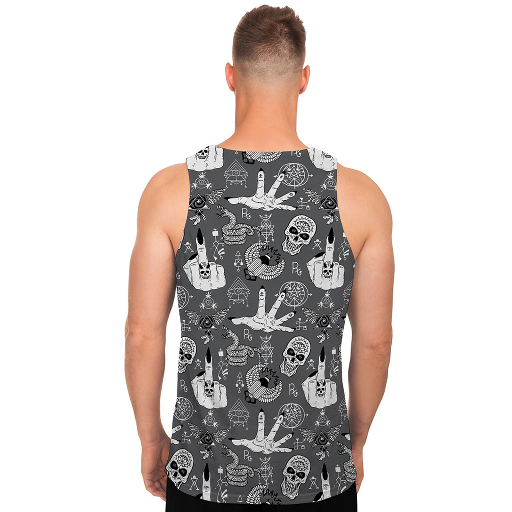 Gothic Wicca Curse Print Men's Tank Top