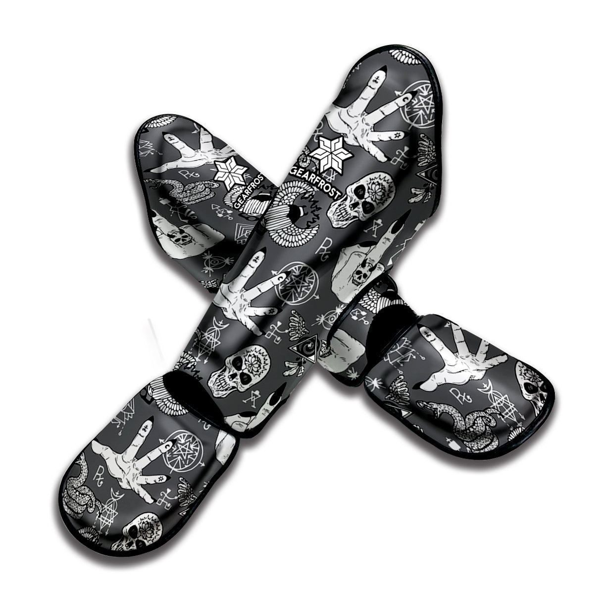 Gothic Wicca Curse Print Muay Thai Shin Guard